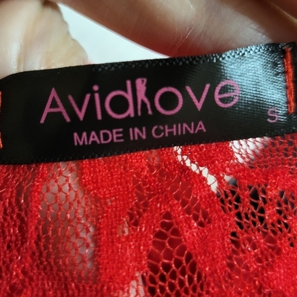 Avidlove small Santa Red dress lingerie no belt Mrs Claus babydoll red white - Picture 3 of 16